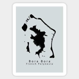 Bora Bora French Polynesia Island Map dark Sticker